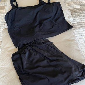 Shape Detector swim shorts and top